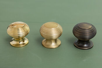 Solid Brass Satin Kitchen Beehive Cabinet Knobs 30mm, 4 of 4