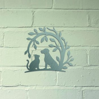 Dog And Cat Tree Branch Steel Garden Sculpture, 3 of 3