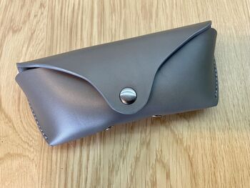Personalised Grey Leather Glasses Case, 9 of 10