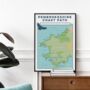 Personalised Pembrokeshire Coast Path Map Art Print, thumbnail 2 of 10
