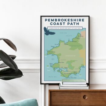 Personalised Pembrokeshire Coast Path Map Art Print, 2 of 10
