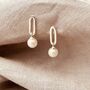 Sterling Silver Chain Link Pearl Earrings, thumbnail 3 of 6