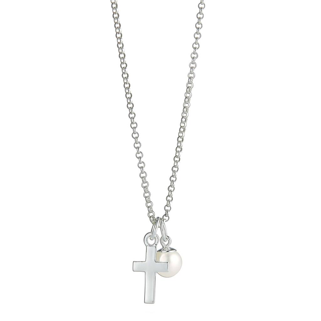 Pearl Cross Necklace for Baby/Child - BeadifulBABY