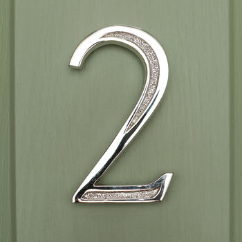 Premium Floating Engraved House Numbers In Nickel Finish, 7 of 12