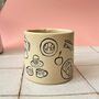 Handmade Ceramic Speckled Mug With Hand Painted Breakfast Illustration, thumbnail 5 of 8