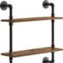 Two Tier Industrial Pipe Wall Mount Shelves, thumbnail 4 of 6
