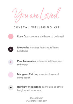 You Are Loved Crystal Wellbeing Set For Love, 4 of 4