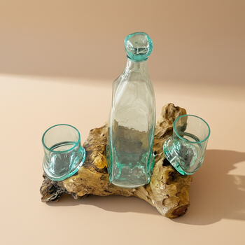 Whisky Decanter And Two Tumblers On Wood, 3 of 9