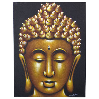Buddha Painting Gold Sand Finish, 5 of 6