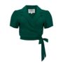 Greta Blouse In Hampton Green Vintage 1940s Style, thumbnail 1 of 2