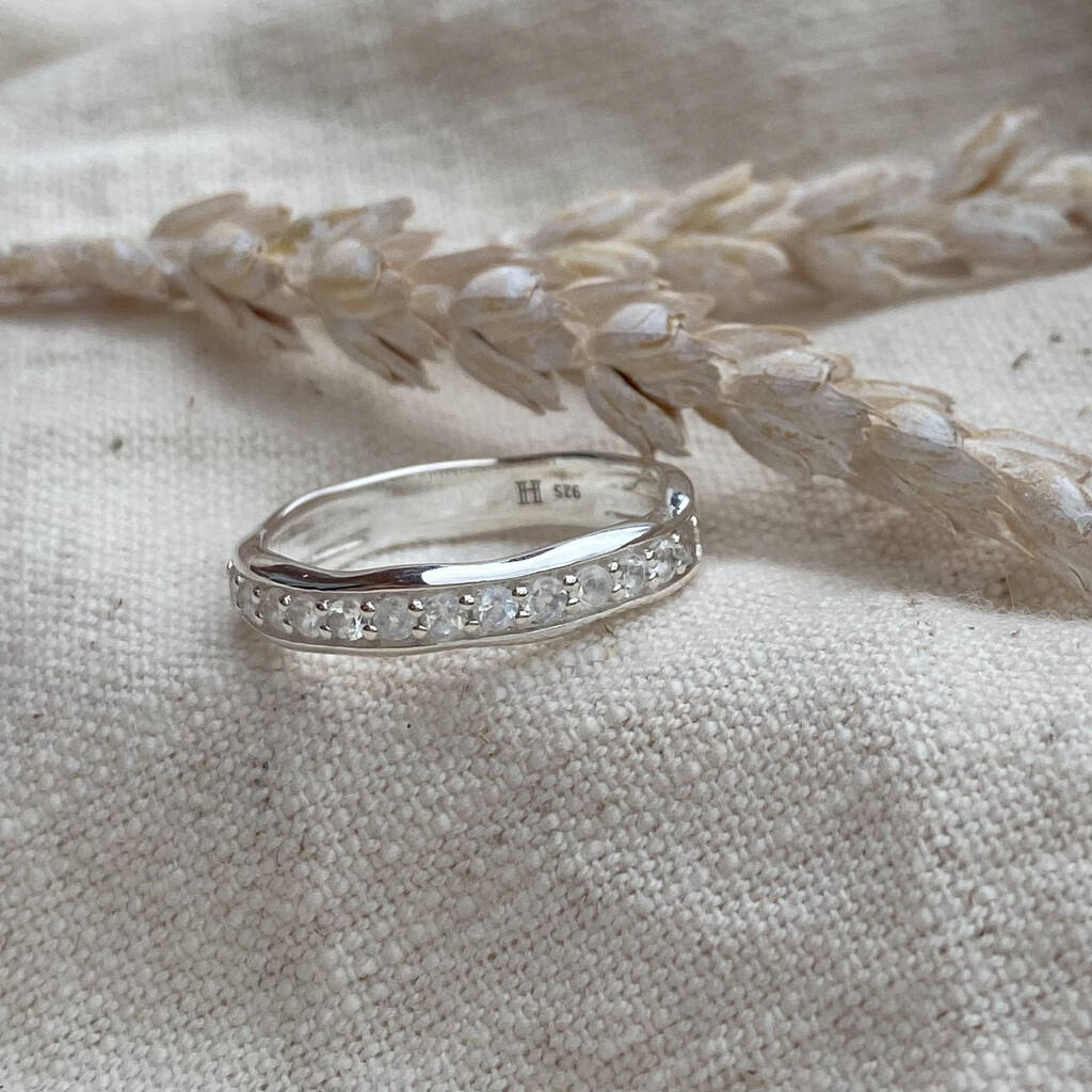 Sustainable Sterling Silver Moonstone Ring, 1 of 4