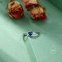 Sterling Silver Very Tiny Sapphire Blue Cz Heart Ring, thumbnail 6 of 12