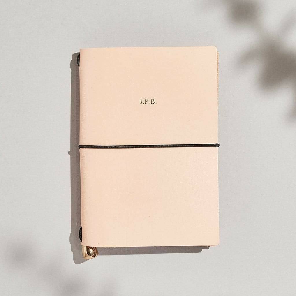 Personalised Blush Pink Leather Refillable Journal A6, 1 of 3