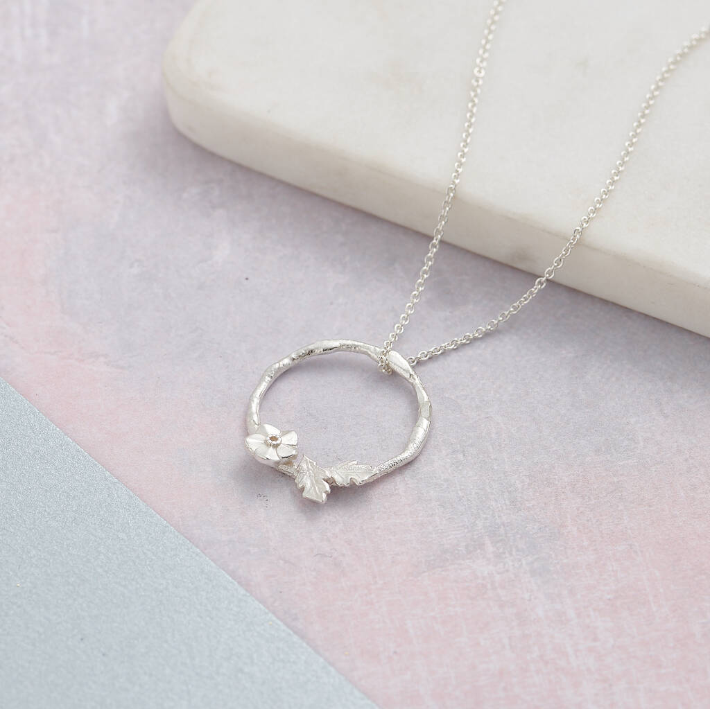 Forget Me Not Wreath Solid Silver Pendant By Scarlett Off The Map ...