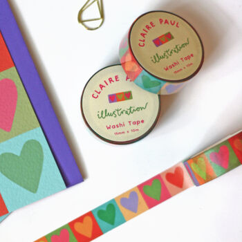 Rainbow Love Hearts Washi Tape, 3 of 8