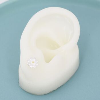 Cosmos Flower Stud Earrings In Sterling Silver, 8 of 12