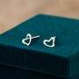 Sterling Silver Heart Stud Earrings, thumbnail 1 of 8