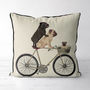 Pug Bicycle Decorative Cushion, thumbnail 2 of 3