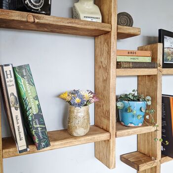 Reclaimed Wooden Wall Mounted Display Shelf, 5 of 8