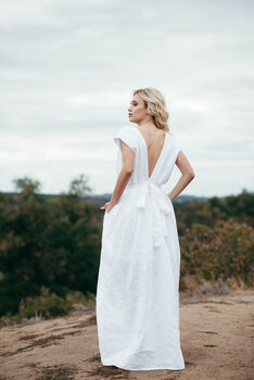 Beach Linen Wedding Dress, 8 of 11