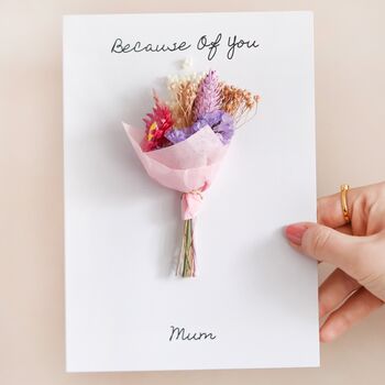 Personalised Vinyl Dried Flower Mother's Day Card, 2 of 12