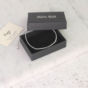 Sterling Silver 'Hugs' Morse Code Bracelet, 4 of 7