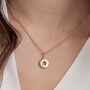 Gold Plated Party Ring Necklace With White Enamel, thumbnail 1 of 8