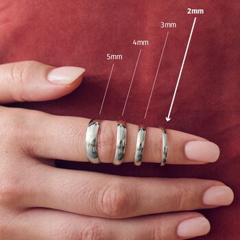 Classic 9ct White Gold Court Wedding Band Ring 2mm, 3 of 4