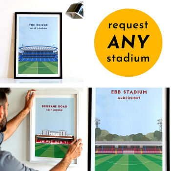 Contemporary Football Stadium Print Gift, Framed Or Unframed, 3 of 12