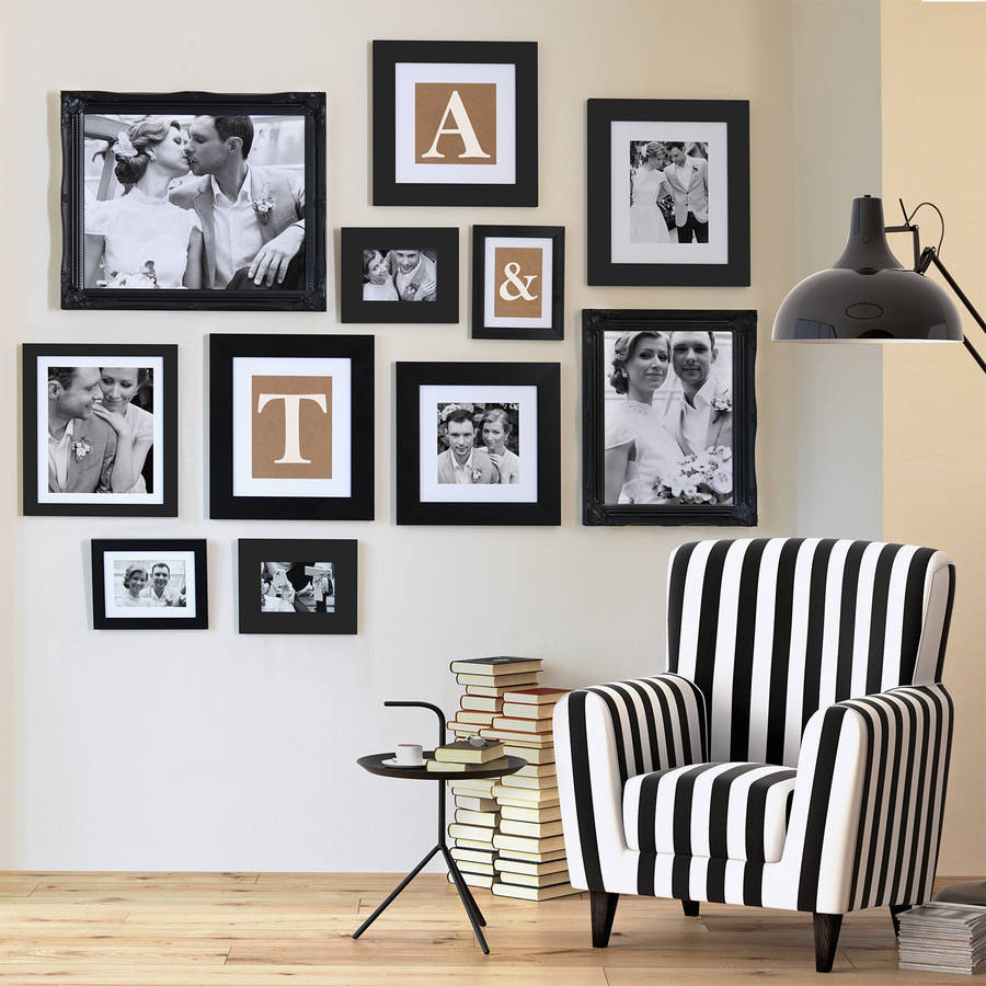 black photo frames for wall