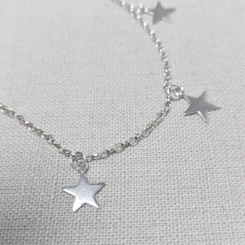 Sterling Silver Multi Star Necklace, 6 of 9