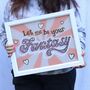 Glass Gold Leaf 'Let Me Be Your Fantasy' Wall Art Sign, thumbnail 1 of 11