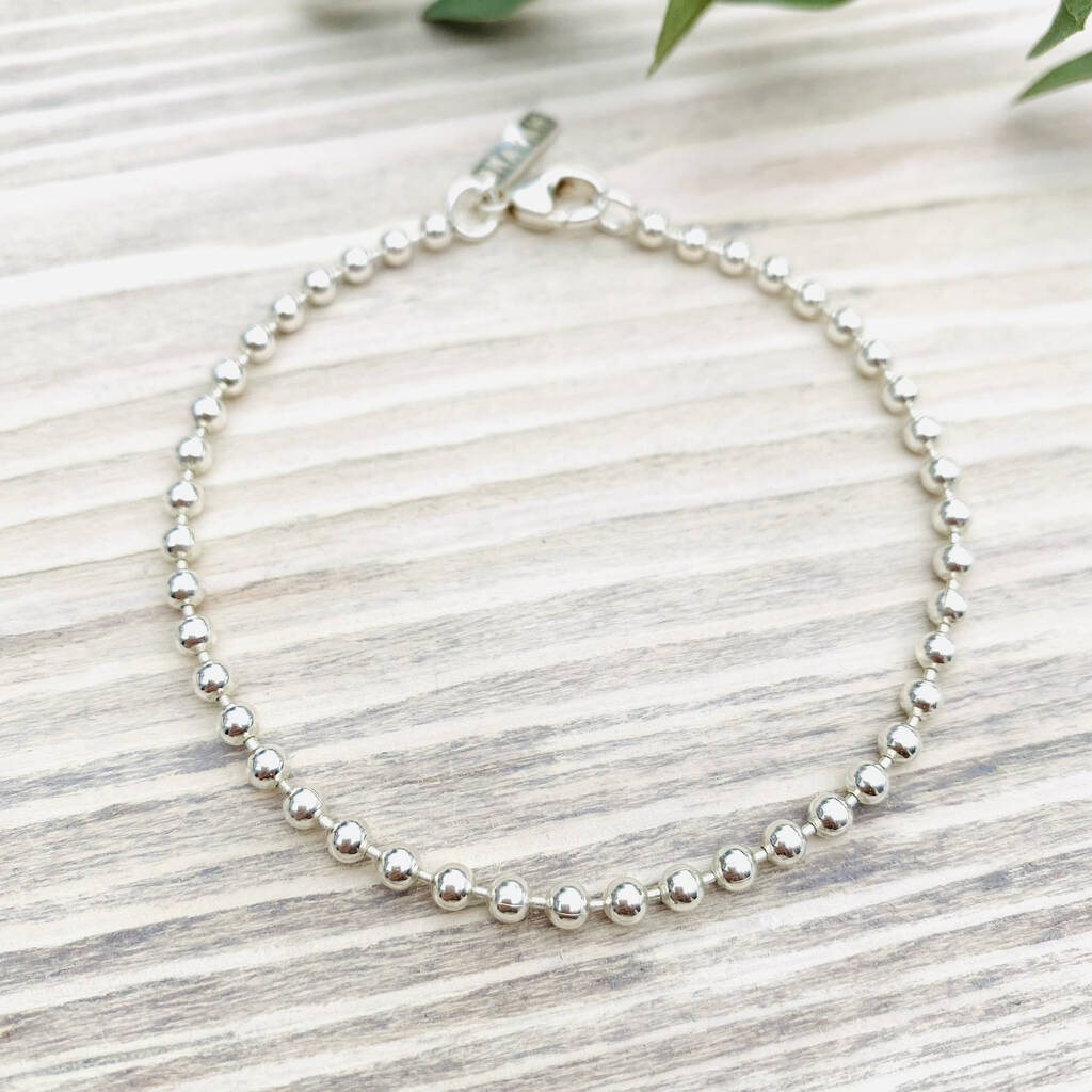Sterling Silver Classic Ball Chain Bracelet By MayaH Jewellery