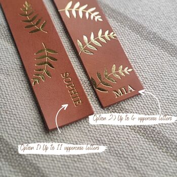 Dark Tan Gold Foil Leather Bird Bookmark, 4 of 4