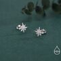 Sparkly Cz Starburst Stud Earrings In Sterling Silver, thumbnail 3 of 12