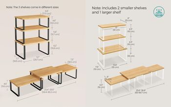 Kitchen Organiser Shelf Set Stackable Spice Racks, 2 of 6