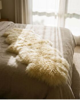 100% Natural Mongolian Sheepskin Rug Medium, 11 of 12