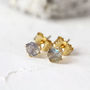 Grey Labradorite Stud Earrings In Silver Or Gold, thumbnail 1 of 12