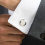 Grosvenor Rhodium Plated Mother Of Pearl Cufflinks, thumbnail 1 of 6