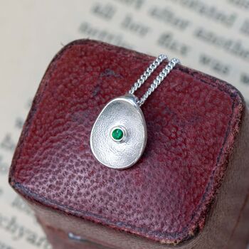 Silver Delicate Birthstone Sea Buttons Pendant, 5 of 8