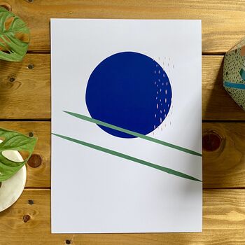 Scandinavian Style Blue Circle Digital Print, 2 of 2