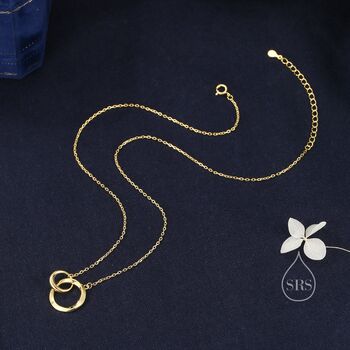 Sterling Silver Double Mobius Circle Necklace, 6 of 11