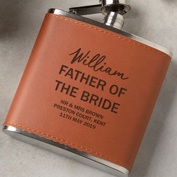 Personalised Father Of The Bride Hip Flask Gift Set, 6 of 7