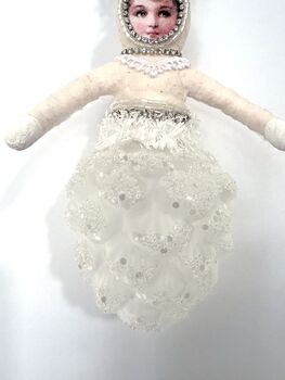 Frosted Pinecone Girl Christmas Decoration, 4 of 6
