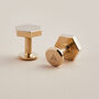 Bill Hexagon Bronze Cufflinks With Personalised Pouch, thumbnail 2 of 7