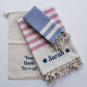 Personalised Towel Set, Cotton Anniversary Gift, 2 of 12