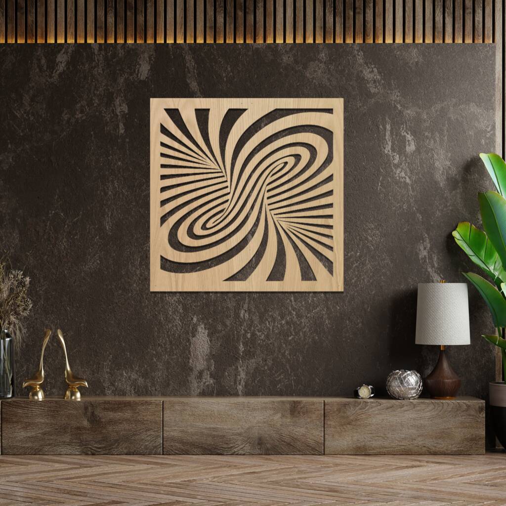 085 Abstract Wall Art 3D Wooden Hanging Home Decor, 1 of 9