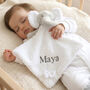 Personalised White Elephant With Bow Baby Comforter, thumbnail 2 of 7