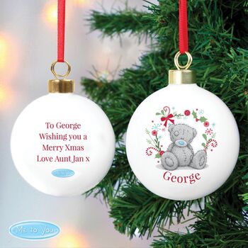 Personalised Tatty Bear Bauble For Nan And Mum, 2 of 2