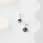 Purple Swarovski Crystal Snow Drop Earrings, thumbnail 5 of 6
